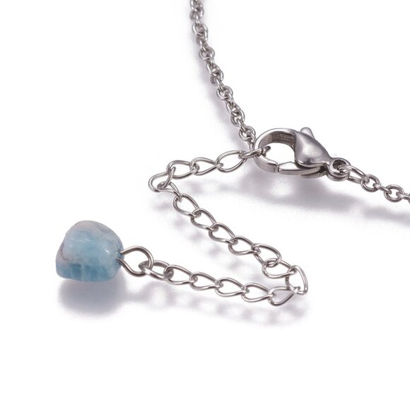 NWOT - Sweet handmade Anklet Sea turtle W natural Pearl & Aquamarine Cruise wear - Picture 5 of 5